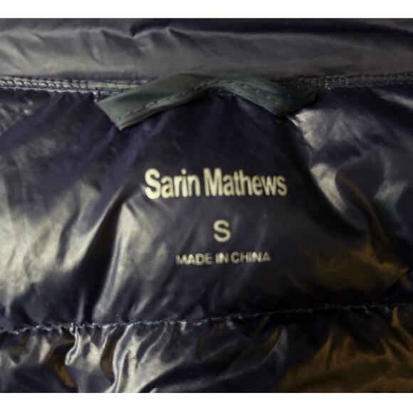 Sarin Mathews Down Puffer Vest Purple Quilted Zip Front Lightweight - Picture 5 of 5